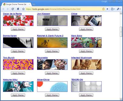 Google Chrome Theme Gallery